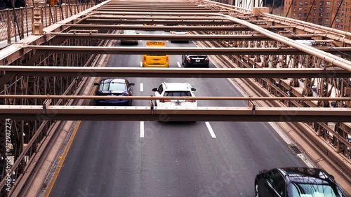 Three-lane road with rush traffic