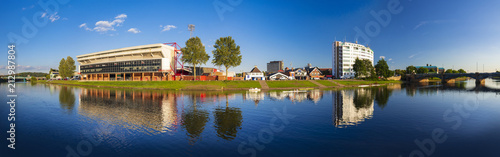 Panorama of River Trent bridges and reflections in Nottingham photo