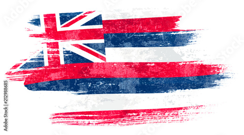 Art brush watercolor painting of Hawaii flag blown in the wind isolated on white background eps 10 bector illustration.