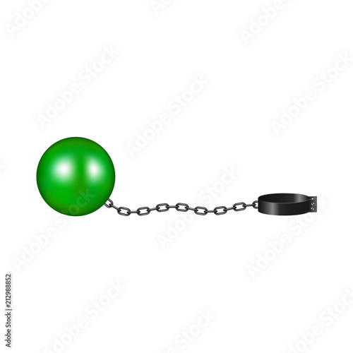 Vintage shackle in green and black design