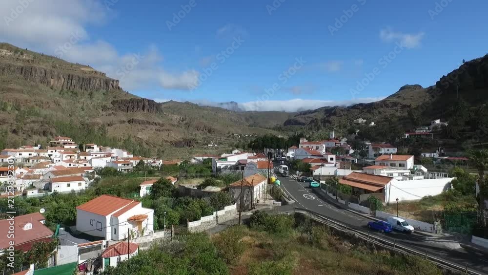 Drone over Gran Canaria village Drone over Gran Canaria village