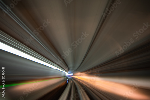 A subway in a tunnel