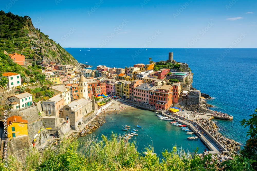 Horizontal View of the Coloured Town of Vernazza.