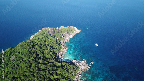 Aerial drone photo coastline and ocean 