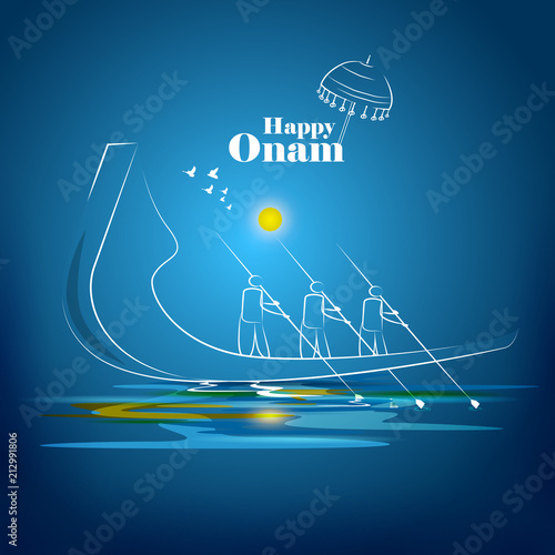 Happy Onam  holiday for South India festival background