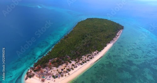 Aerial clip of the Bawe island, Zanzibar. photo