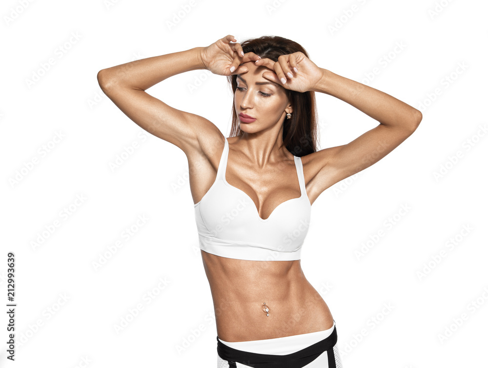 young woman with beautiful breast, isolated on white background young woman with beautiful breast, isolated on white background