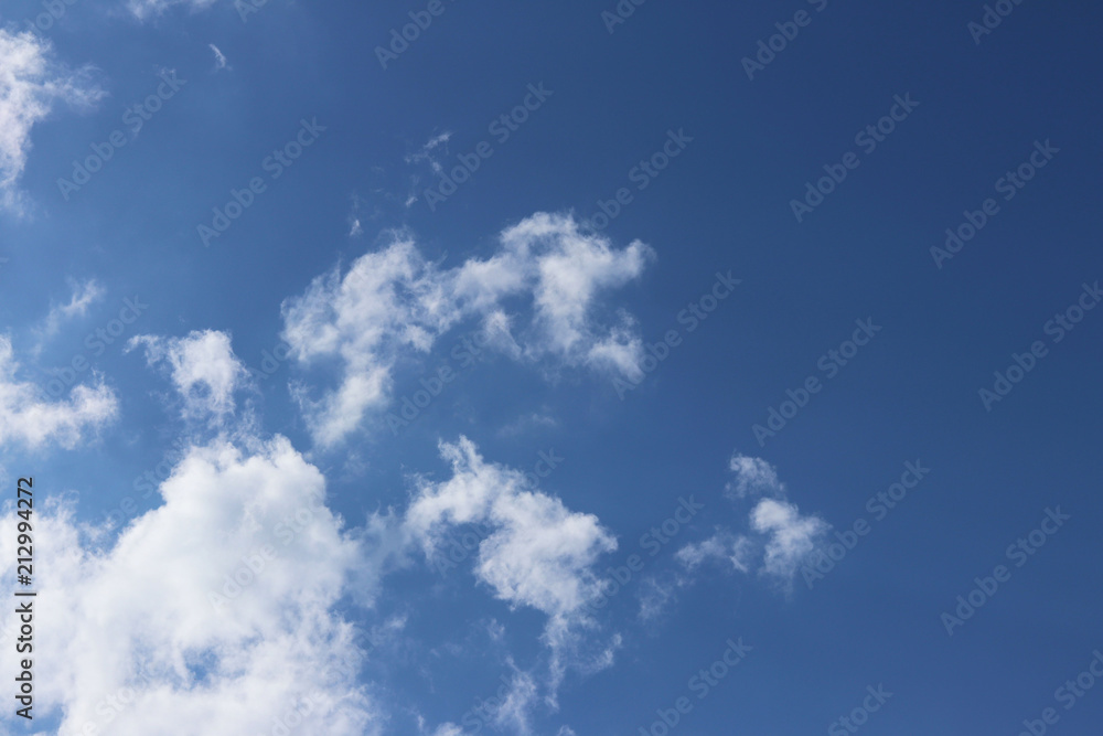 Clear blue sky with cumulus and cirrus clouds. Sunny weather. Joyful mood. High pressure. Clean air ecology. Water in a gaseous state. The source of rain and hail. Weather prediction. Clear blue sky with cumulus and cirrus clouds. Sunny weather. Joyful mood. High pressure. Clean air ecology. Water in a gaseous state. The source of rain and hail. Weather prediction.