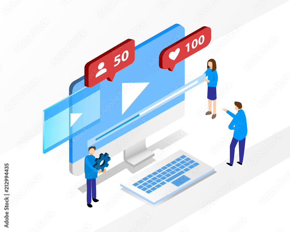 video social media. vector illustration video social media. vector illustration