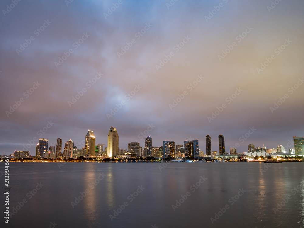 Night view of the city skyline
