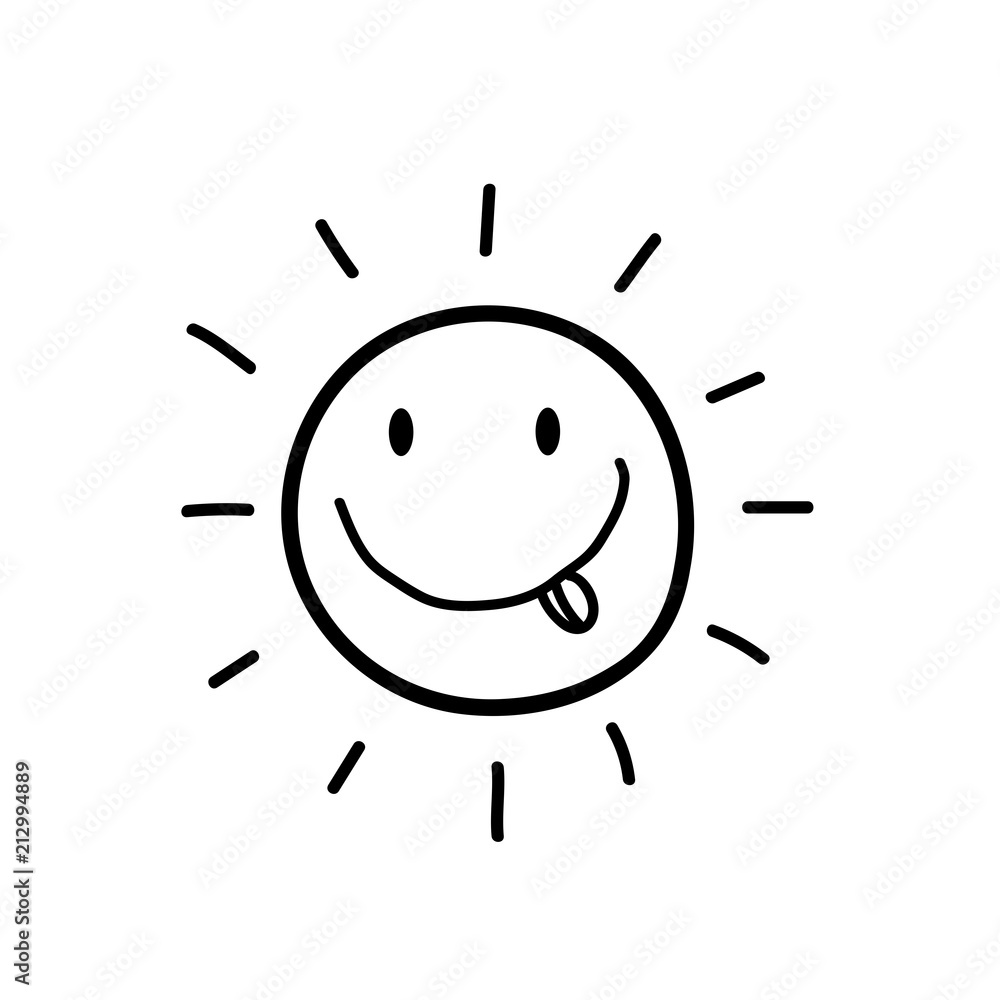 black silhouette of smiling sun with tongue out icon black silhouette of smiling sun with tongue out icon