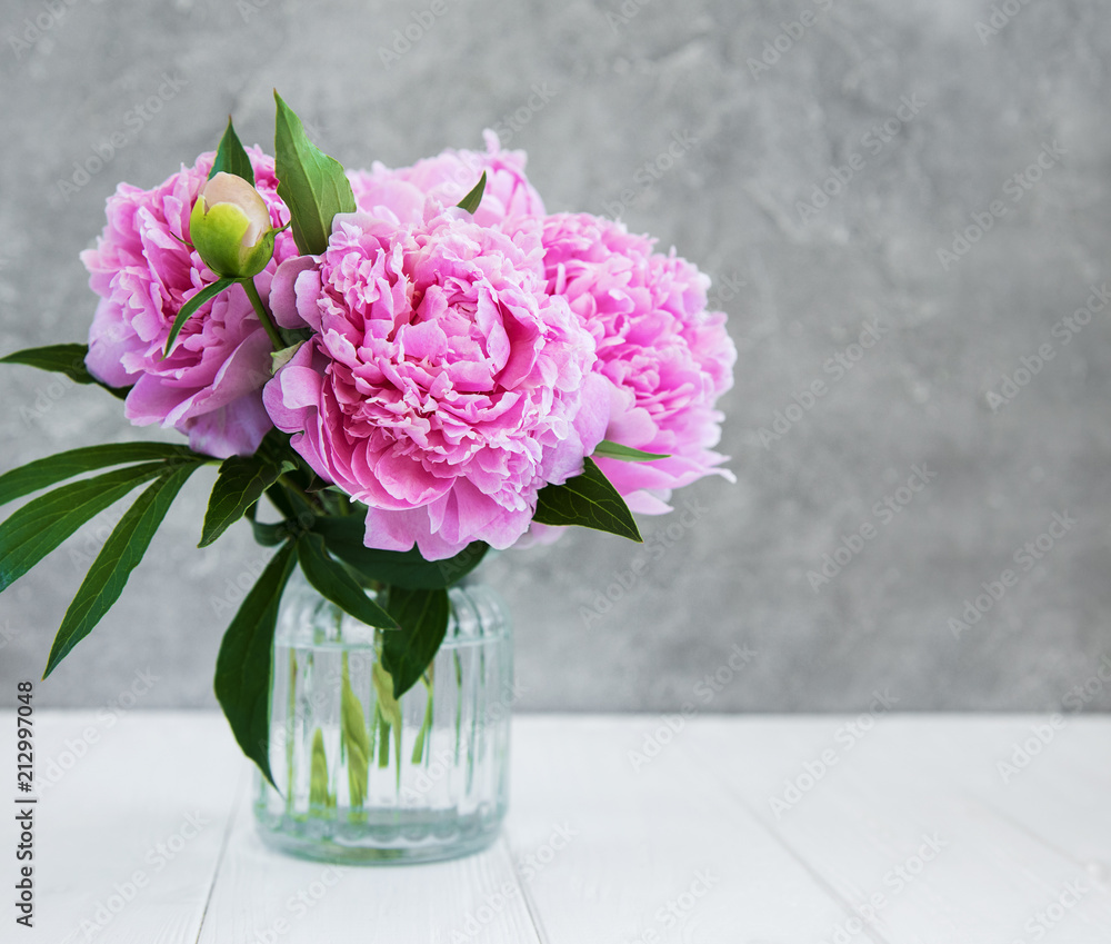 Pink peony flowers Pink peony flowers