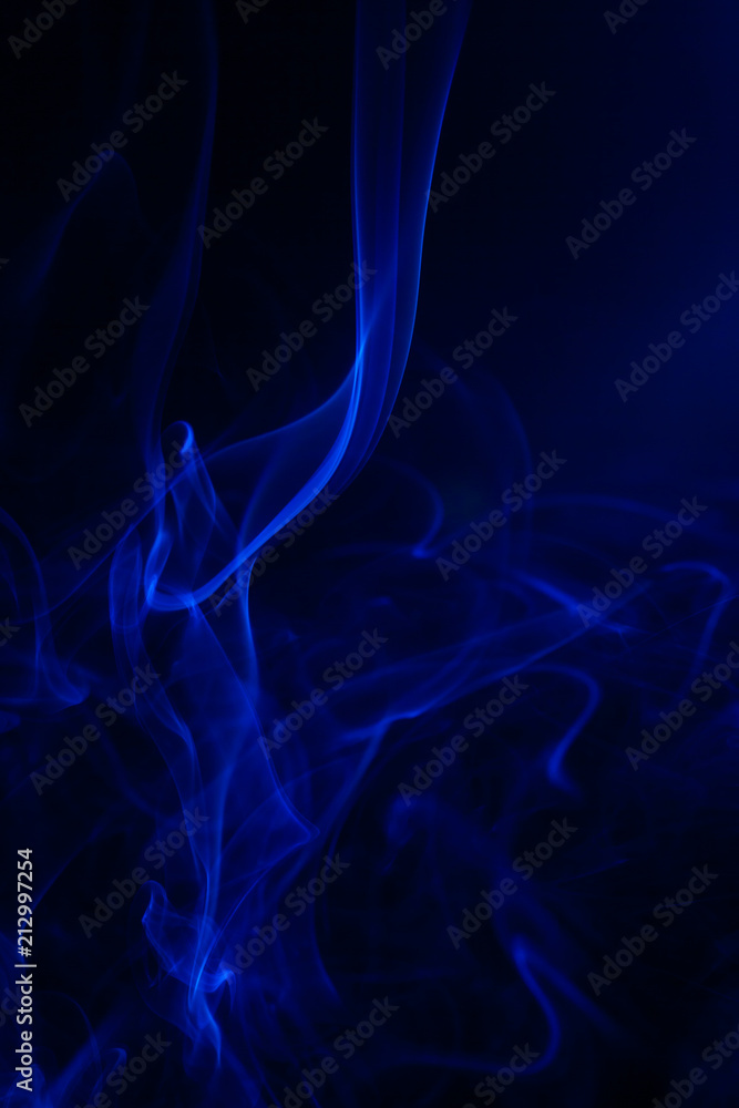Blue smoke on black background. Blue smoke on black background.