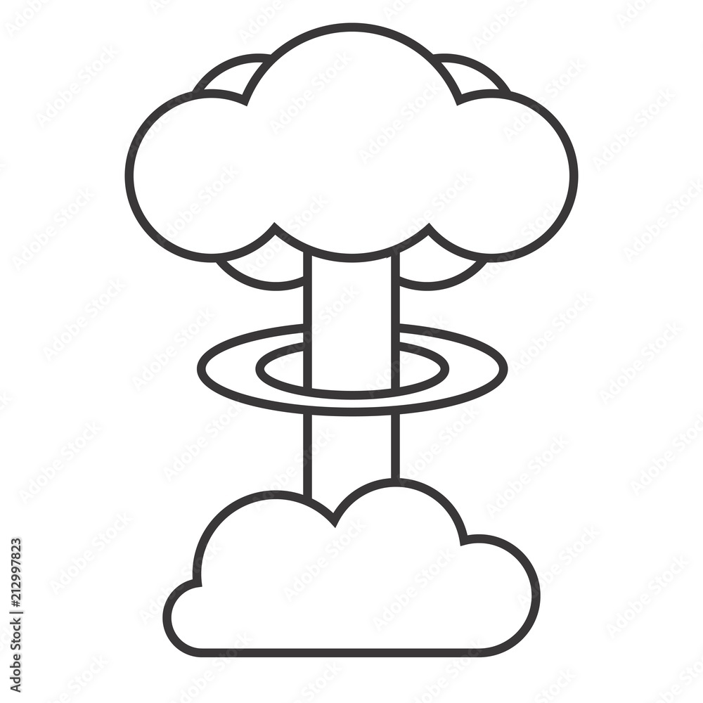 Atomic bomb, outline design on white background Stock Vector | Adobe Stock