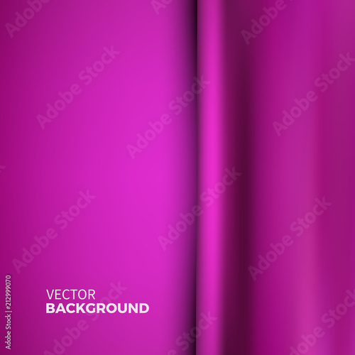 Stock vector illustration. Purple silk fabric. Satin texture fabric, silk cloth, luxury. Abstract colorful minimalistic background. EPS10