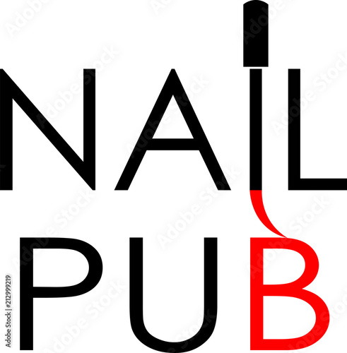 text logo for nail service with a brush pub minimalist logo