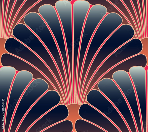 retro style floral seamless tile in red dark blue