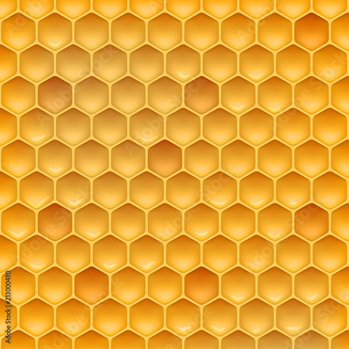 Stock vector illustration realistic honeycomb texture. Honey, beeswax EPS 10