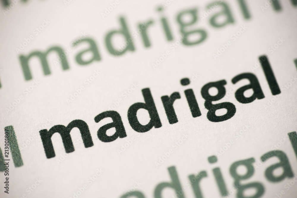 Obraz premium word madrigal printed on paper macro