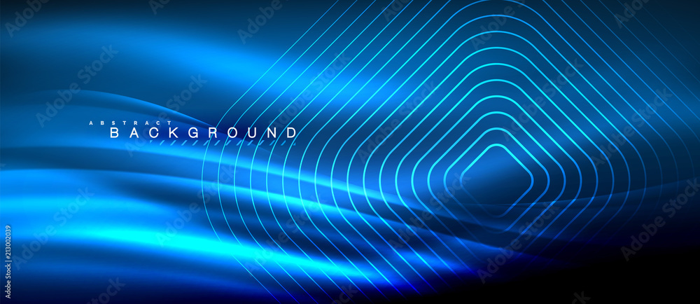 Neon glowing lines, magic energy space light concept, abstract background wallpaper design Neon glowing lines, magic energy space light concept, abstract background wallpaper design