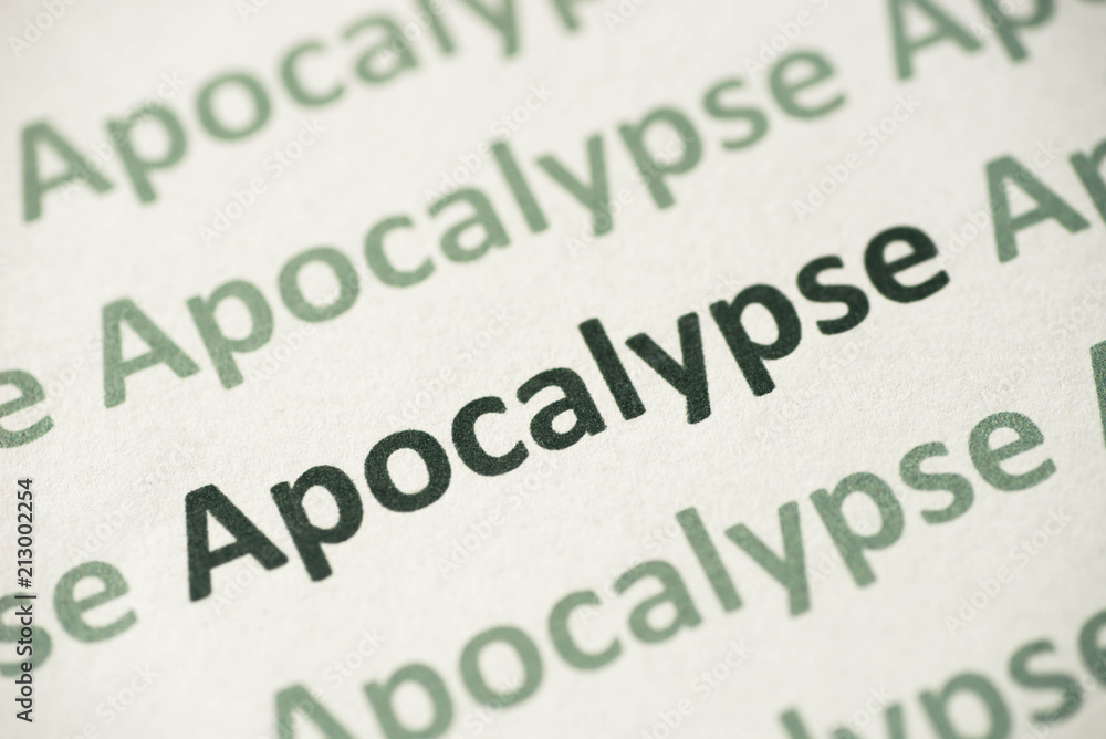 Obraz premium word Apocalypse printed on paper macro