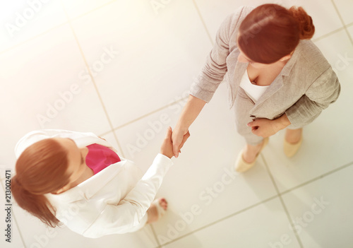 handshake of two business woman
