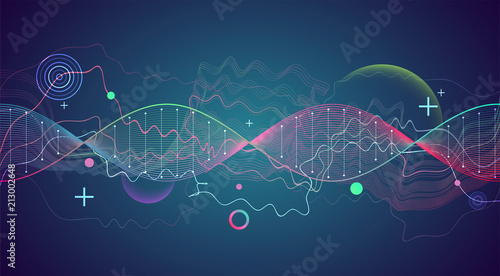 Science template, wallpaper or banner with a DNA molecules.