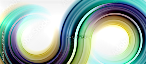 Rainbow fluid color line abstract background - swirl and circles  twisted liquid colours design  colorful marble or plastic wavy texture backdrop  multicolored template for business or technology