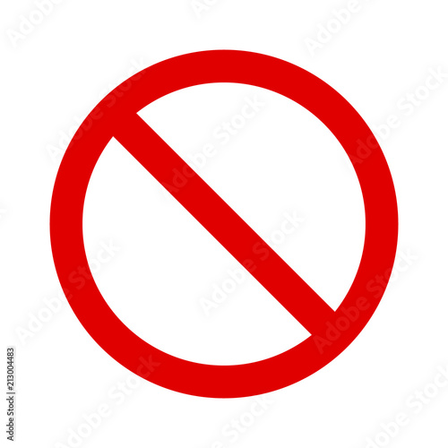 Red ban / banned or restriction sign flat vector icon for print and websites
