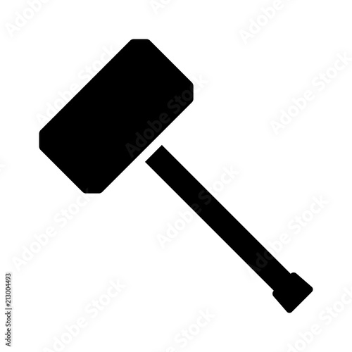 Hammer or mallet for mauling flat vector icon for apps and websites