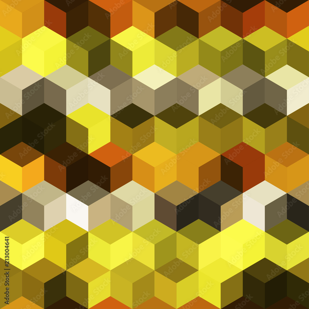 Hexagon grid seamless vector background. Bright polygons with bauhaus corners geometric graphic design. Trendy colors hexagon cells pattern for banner or cover. Honeycomb cube shapes mosaic. Hexagon grid seamless vector background. Bright polygons with bauhaus corners geometric graphic design. Trendy colors hexagon cells pattern for banner or cover. Honeycomb cube shapes mosaic.
