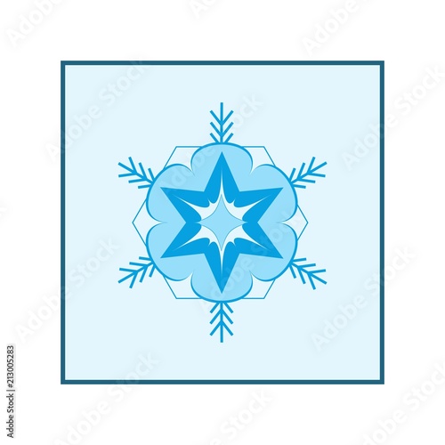 Snowflake blue signin square