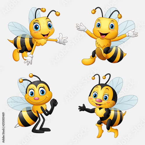 Funny cartoon bee collection