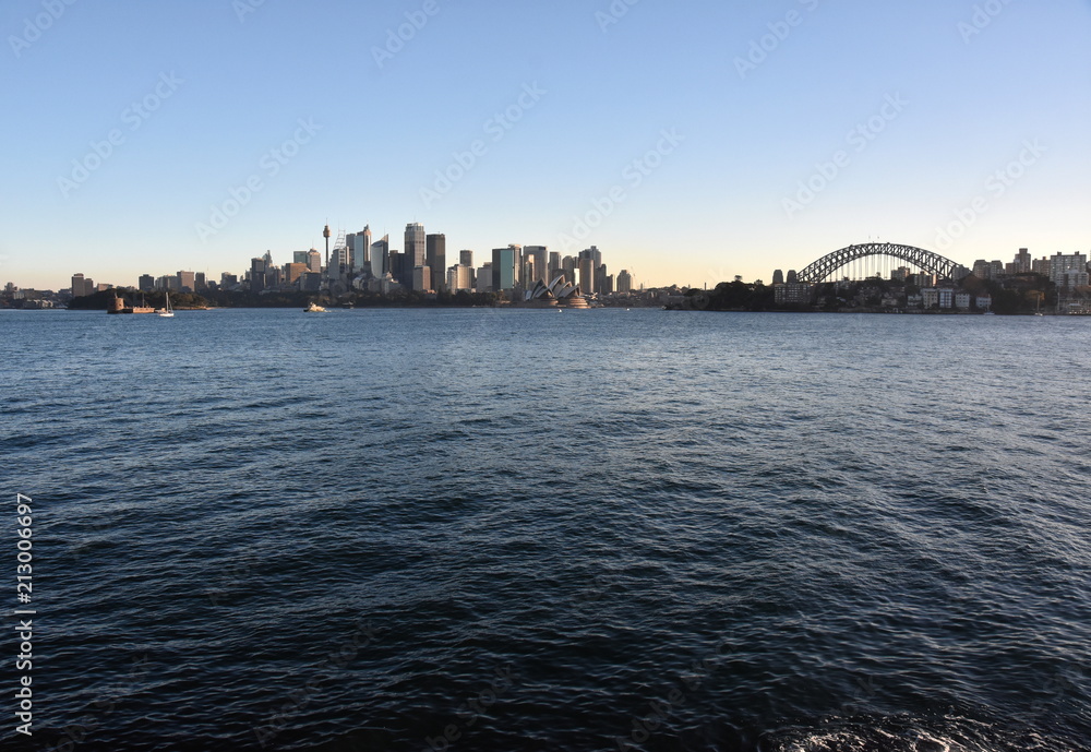 View of Sydney's skyline and Sydney Harbour from Cremorne Point. View of Sydney's skyline and Sydney Harbour from Cremorne Point.