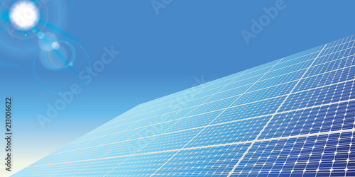 Green revolution and renewable energy concept. Solar panel illustration. Flat design. Vector illustration. 