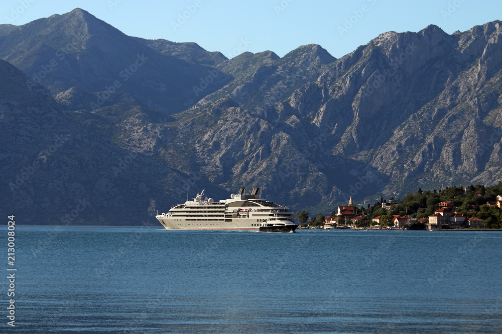Cruise ship Bay of Kotor Montenegro Cruise ship Bay of Kotor Montenegro