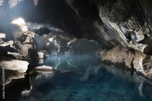 Underground hot water cave