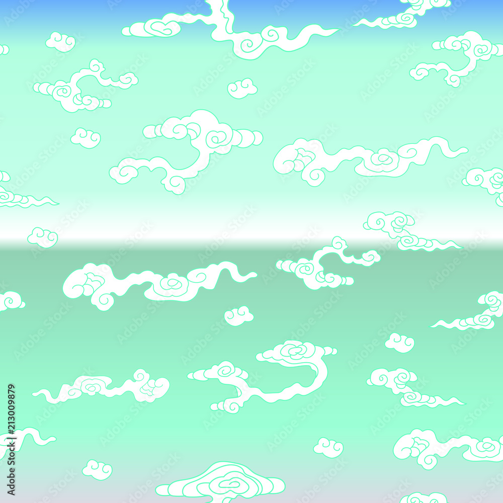 This is a traditionally Chinese motif with clouds. This is a traditionally Chinese motif with clouds.