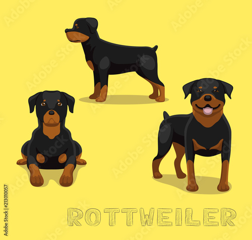 Dog Rottweiler Cartoon Vector Illustration