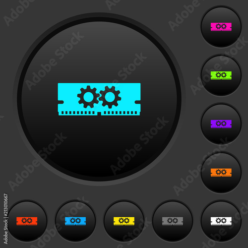 Memory optimization dark push buttons with color icons