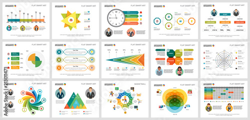 Colorful basketball or finance concept infographic charts set. Business design elements for presentation slide templates. Can be used for annual report, advertising, flyer layout and banner design.