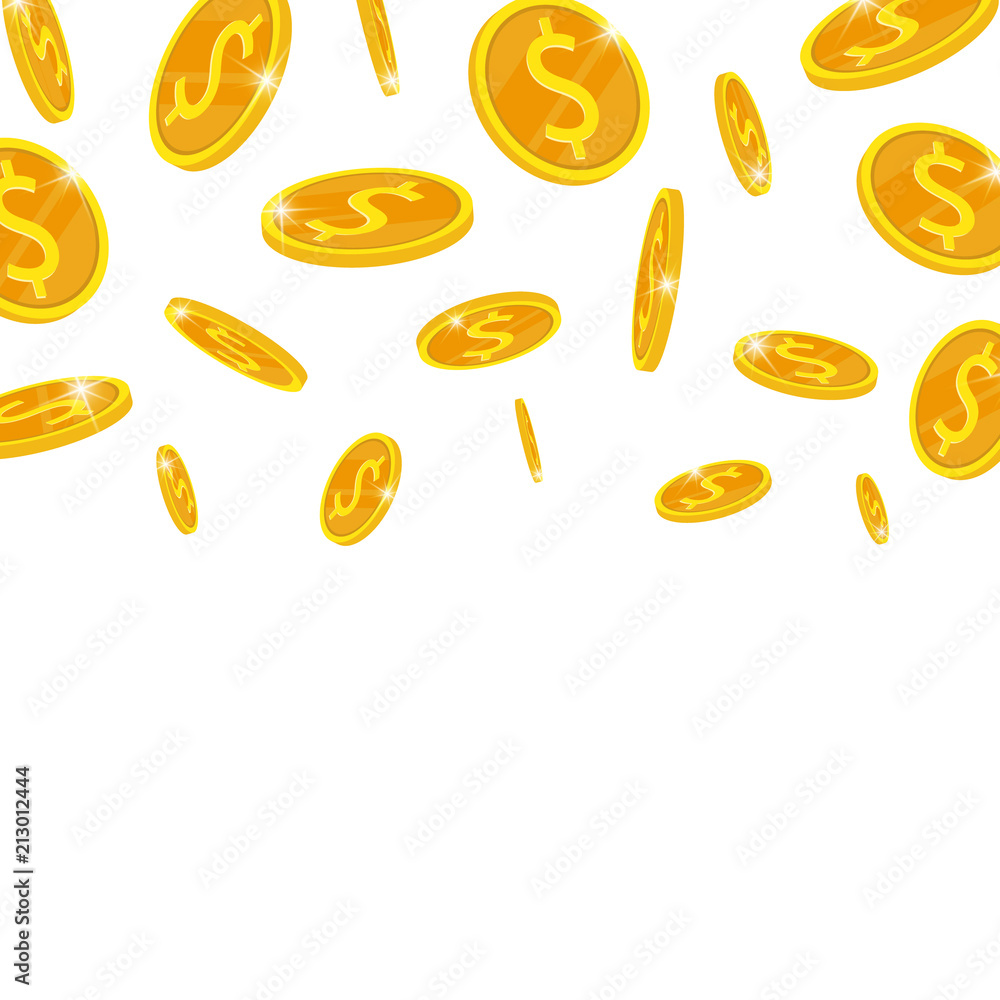 dollar coin falling vector dollar coin falling vector