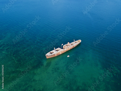 Shipwreck Romania MV E Evangelia drone view © jankost