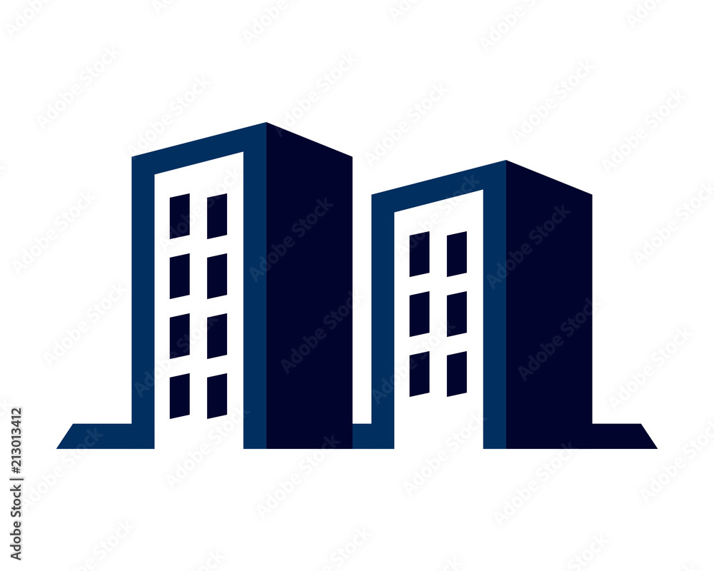 blue building image vector icon logo blue building image vector icon logo