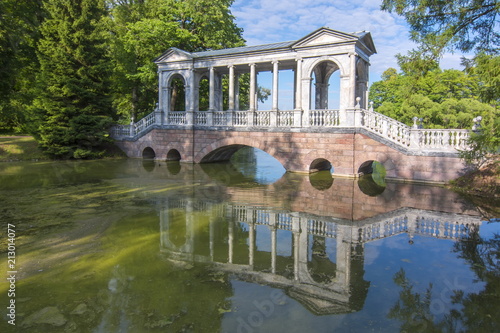 Marble bridge in Catherine park, Tsarskoe Selo, Saint Petersburg, Russia