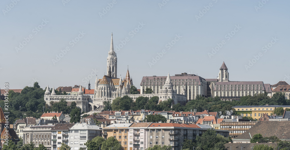 panoramic view of the Matthias Church in Budapest, Hungary
