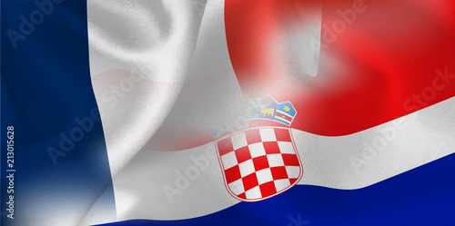 フランス　クロアチア　国旗　サッカー 