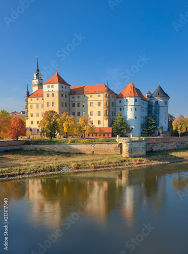 Hartenfels castle in Torgau, a town on the banks of the Elbe river in Germany