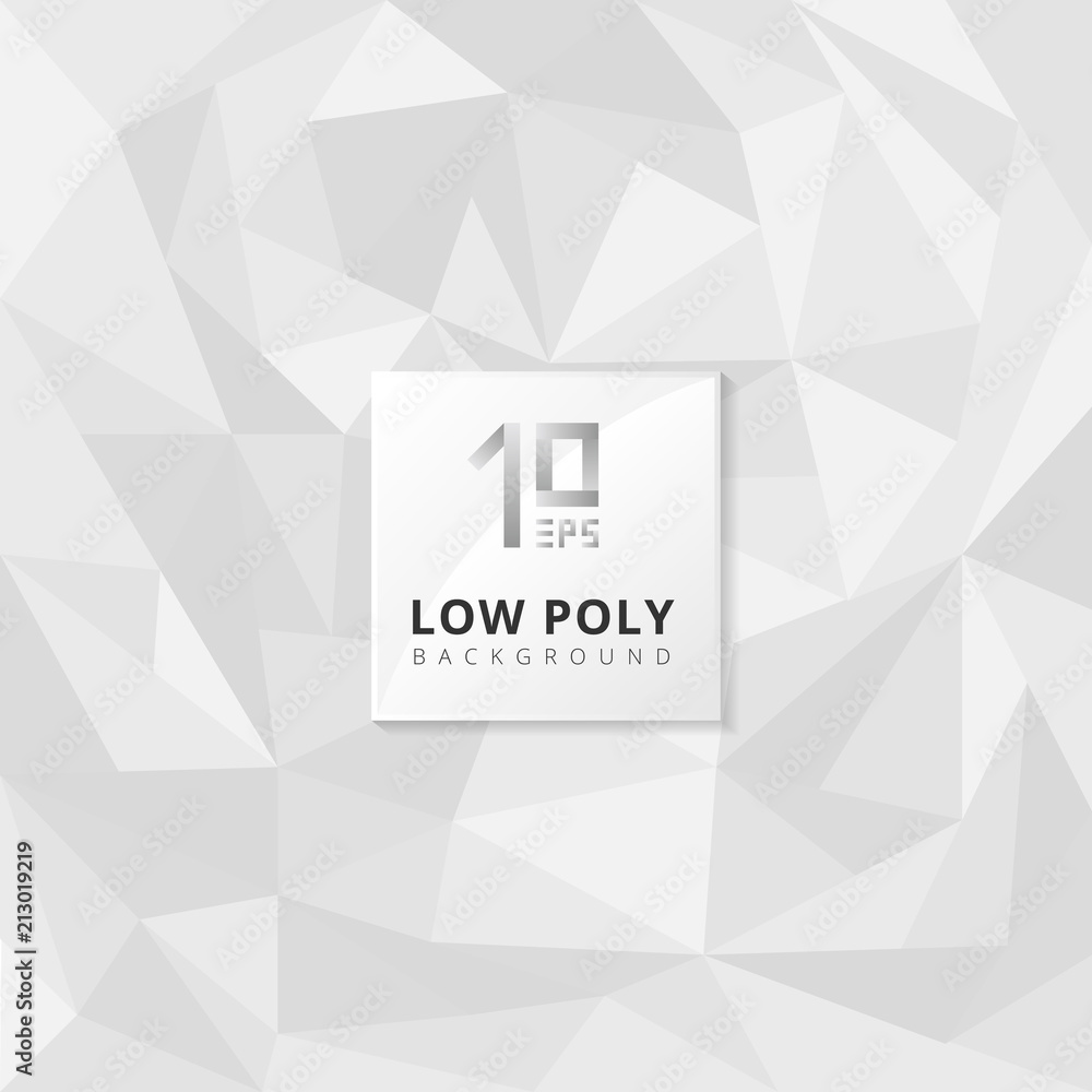 Fototapeta premium Streszczenie tekstura low poly szary trójkąty kształt losowy wzór na białym tle.