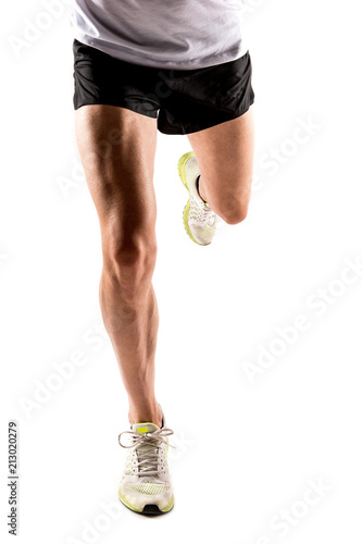 Running legs isolated on white background photo
